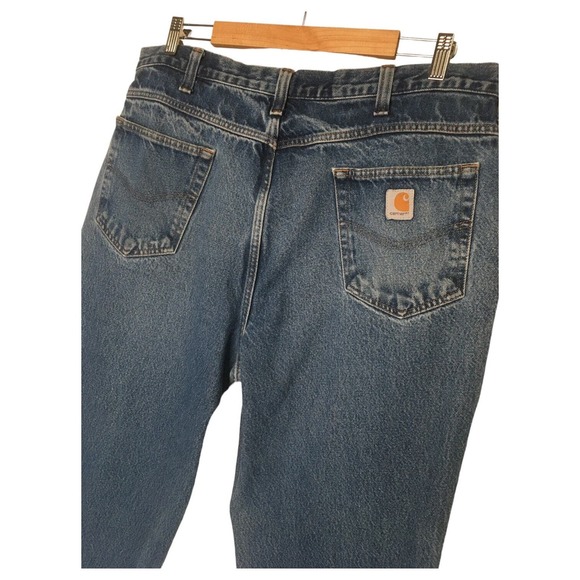 Carhartt Jeans Mens 38X30 Relaxed Fit Straight Leg Medium Wash Denim Blue - Picture 8 of 13